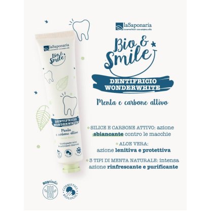 Dentifricio sbiancante WonderWhite Menta e Carbone – Linea laSaponaria - immagine 3