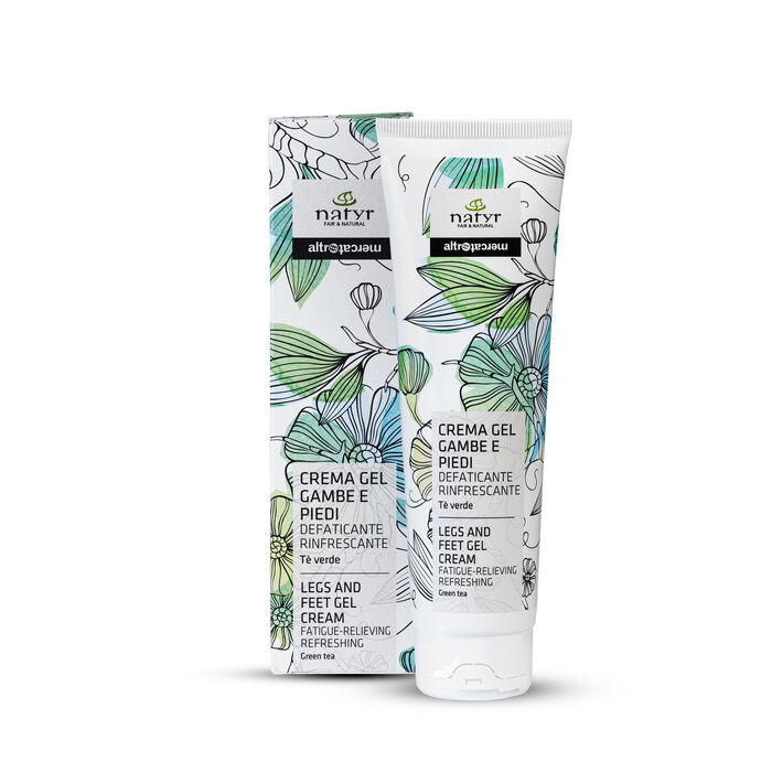 Crema gel gambe e piedi defaticante al tè verde - Linea Altromercato -Natyr